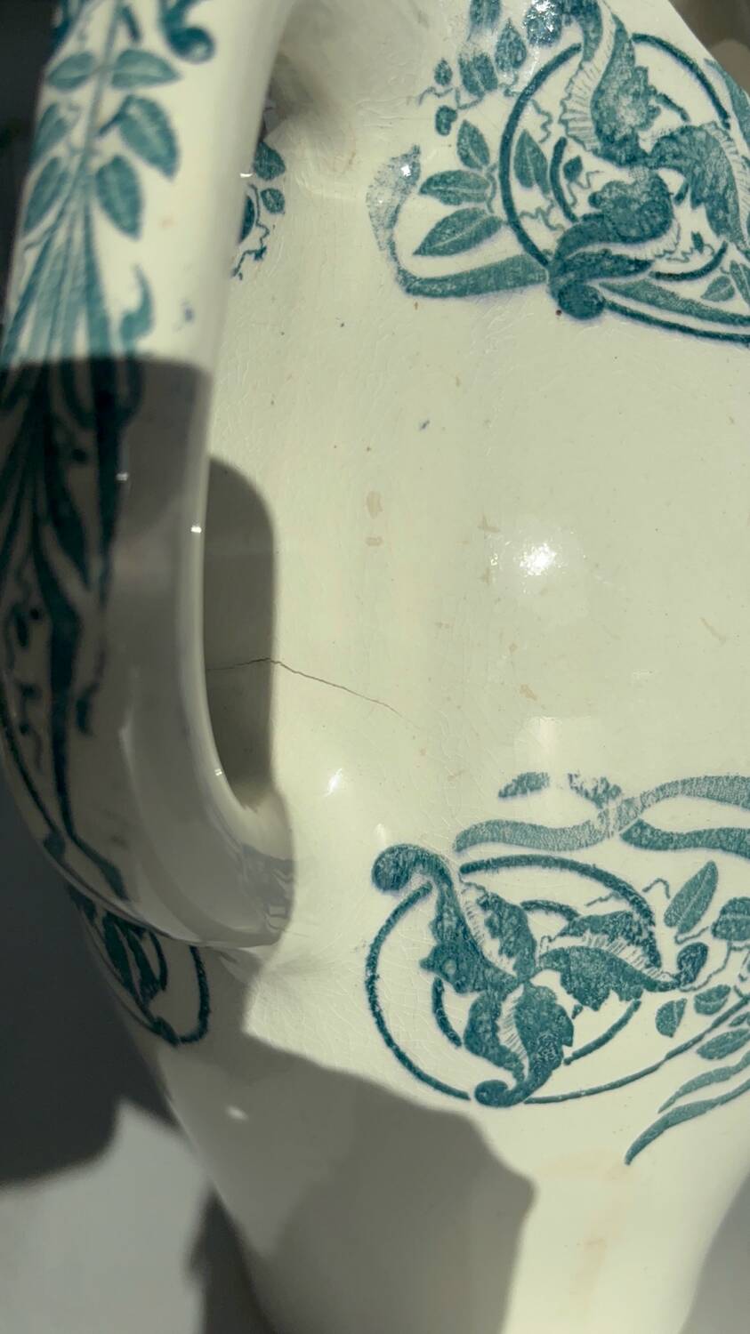 Antique toilet bowl Creil and Montereau Louise ironstone