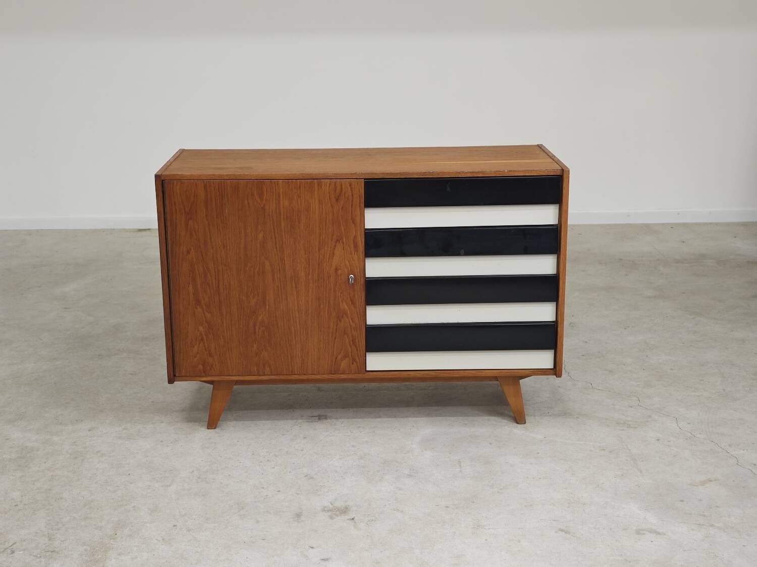 U-458 Sideboard Cabinet by Jiri Jiroutek for Interier Praha black and white 1960