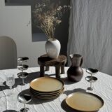 Set of 6 stoneware plates Village France D24