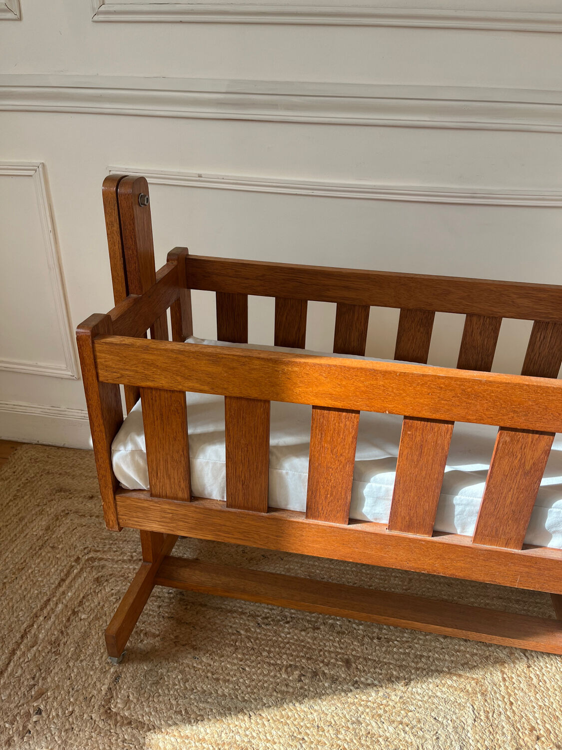 Vintage Scandinavian wooden cradle