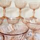 Set of 9 pink champagne coupe fruit coupe Rosaline Luminarc glasses