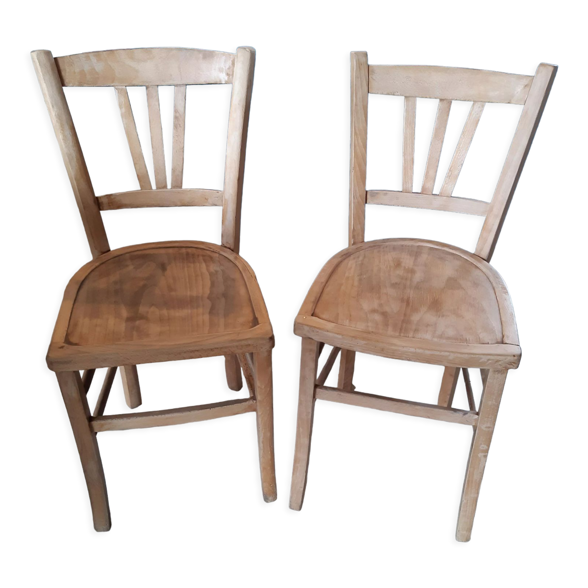 Set of 2 restored bistro chairs