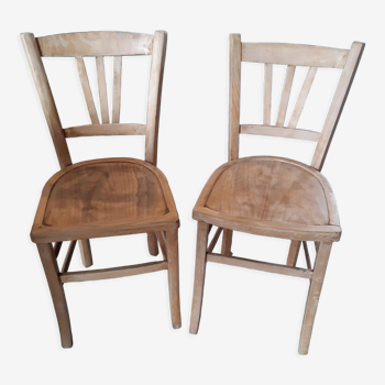 Set of 2 restored bistro chairs