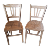 Set of 2 restored bistro chairs