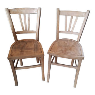 Set of 2 restored bistro chairs