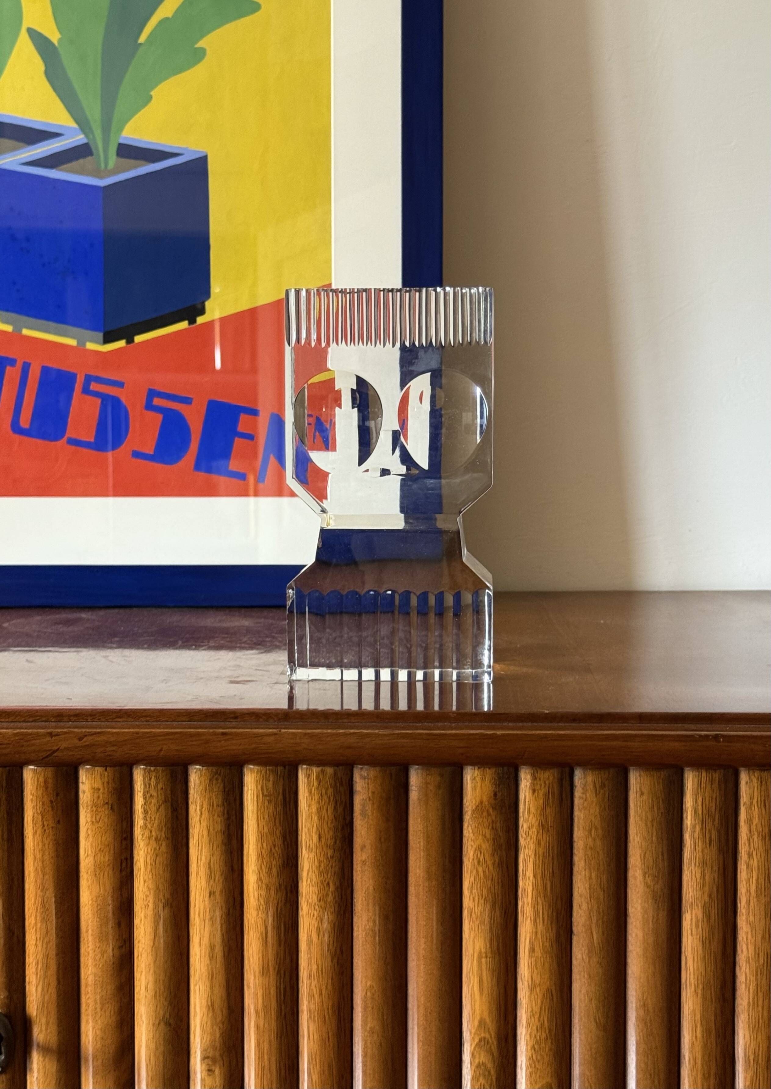 Sven Palmqvist, modern glass sculpture, Orrefors Sweden 1971