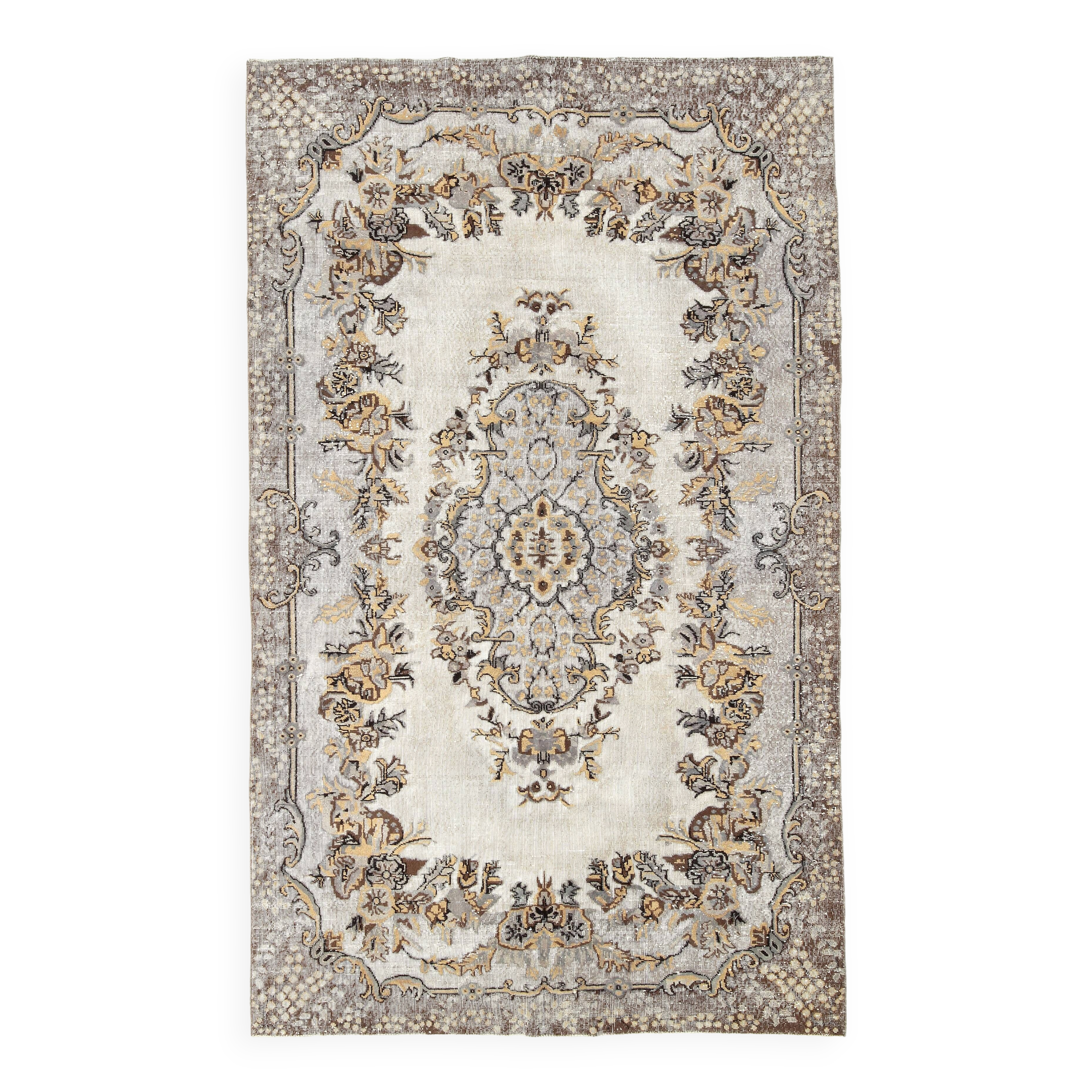 7x10 Rug For Living Room Classic Vintage Turkish Rug, 201x324Cm SK 1871