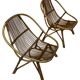 Ensemble vintage de 4 fauteuils club en rotin Rohe Noordwolde 1960