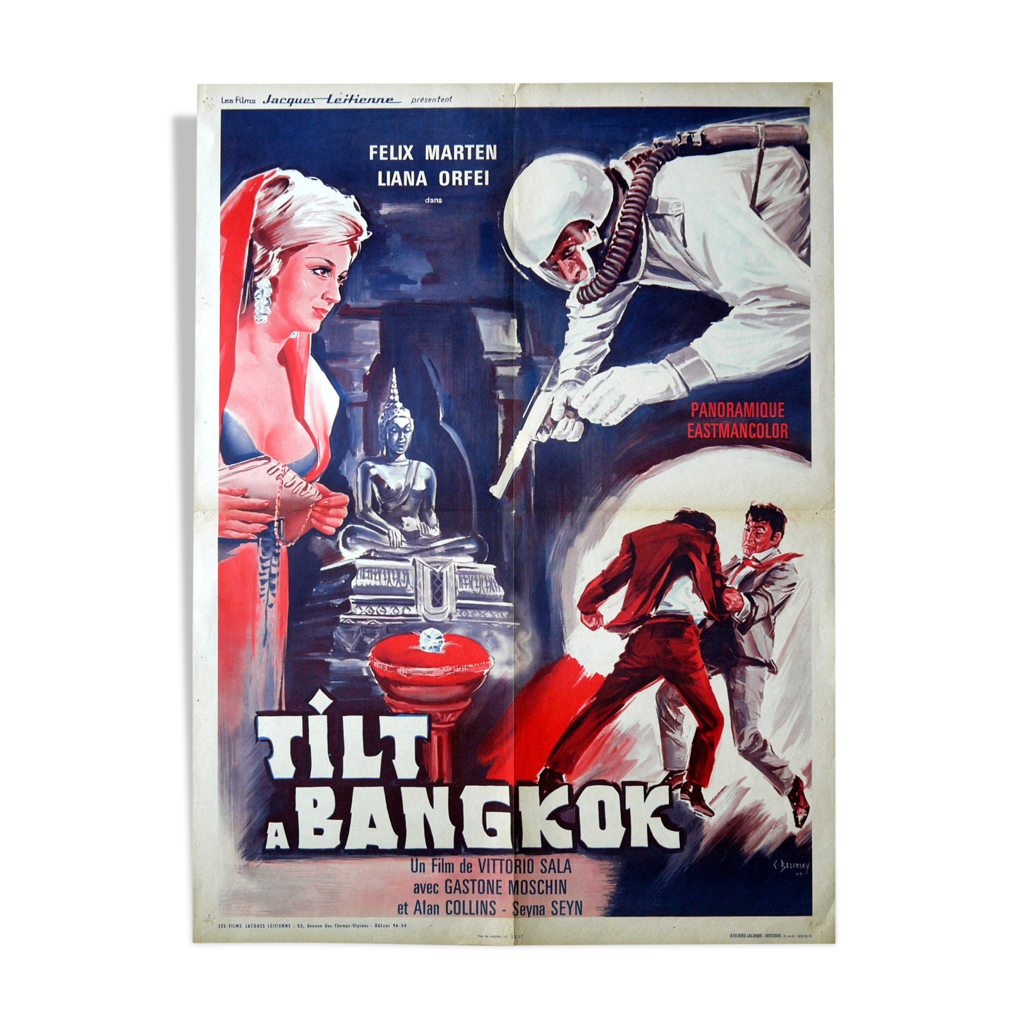 Affiche cinéma originale "Tilt à Bangkok" Espionnage