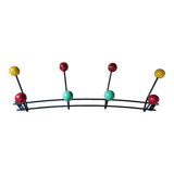 Coat rack patinated metal year 50 8 hooks balls wood dp 112261