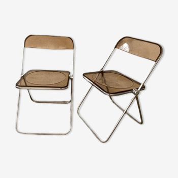 Lot de 2 chaises “Plia” design Giancarlo Piretti pour Castelli