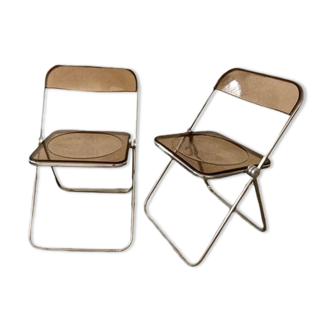Set of 2 chairs "Plia" design Giancarlo Piretti for Castelli