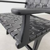 Pair of "Hollywood" model leather armchairs by Olivier de Schrijver