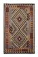 Geometric Tribal Kilim Rug, Handmade Wool Rug in Earthy Browns 104 x 188 cm