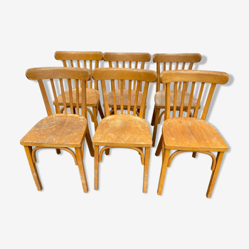 Set de 6 chaises bistrot brutes