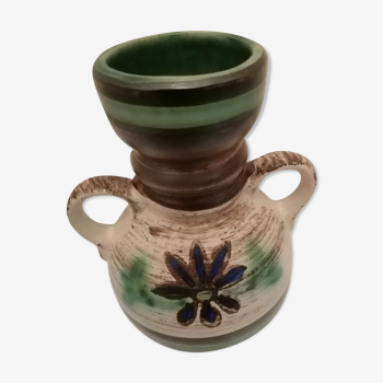 Hand-painted terracotta vase