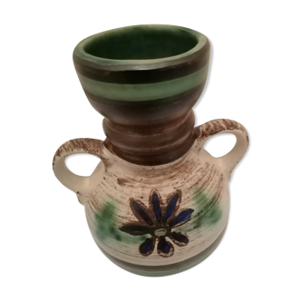 Hand-painted terracotta vase
