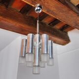 Geometric chandelier, 7 burners, Italy, 1970