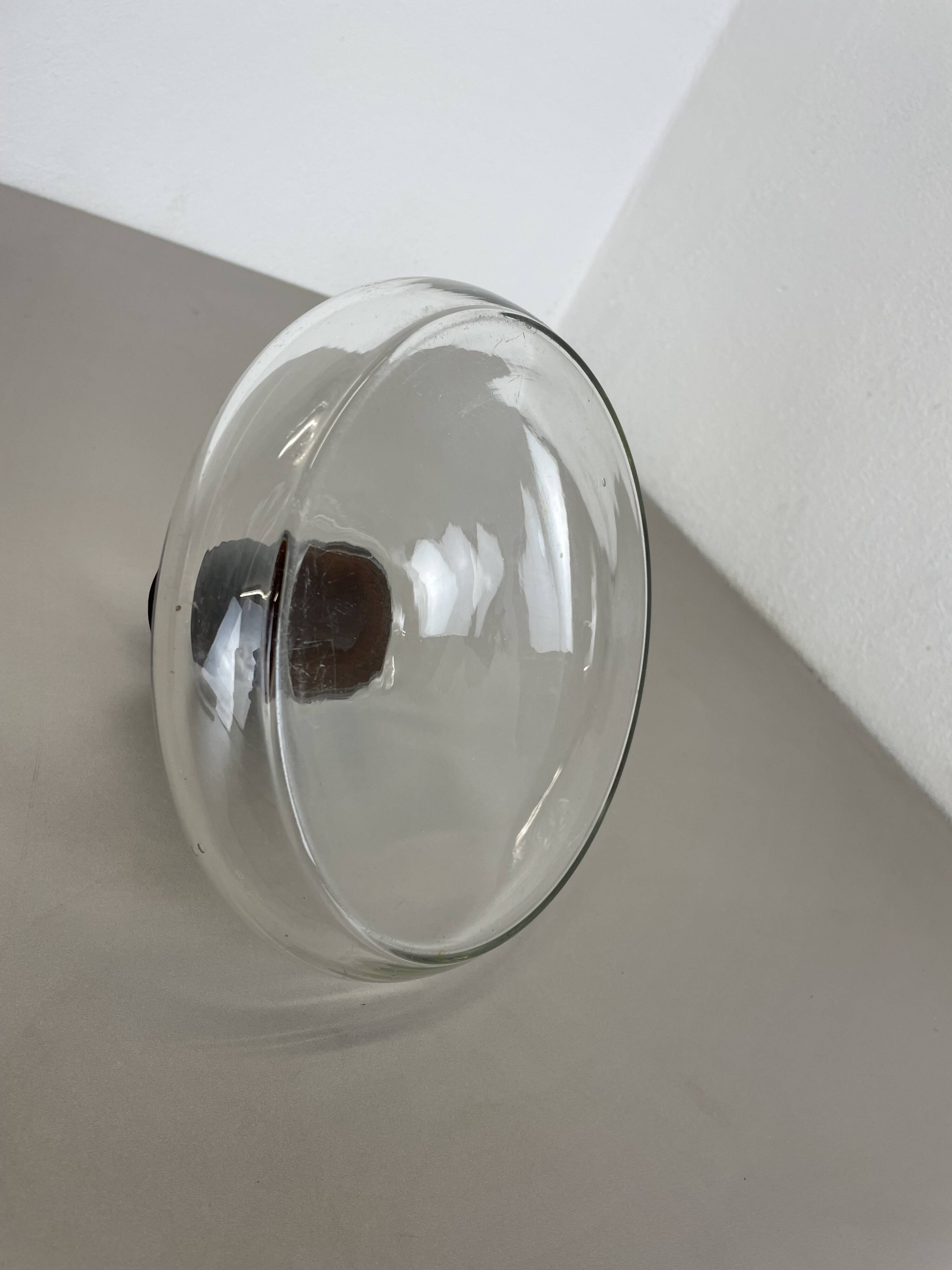 Large glass decanter element with leather Handle by Carl Auböck, Austria, 1950s