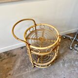 Dessert, rattan bar on wheels
