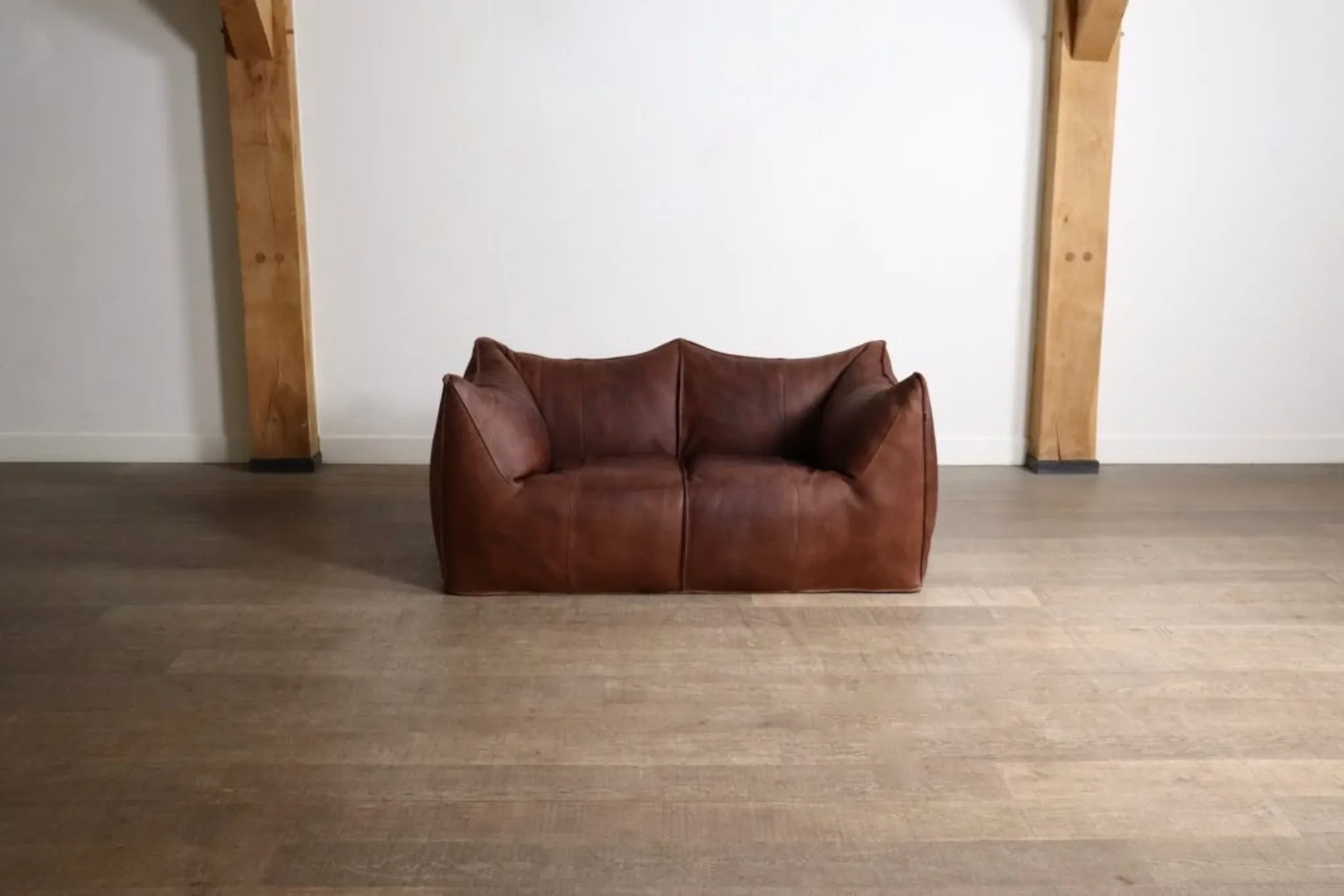 Le Bambole sofa in buffalo leather by Mario Bellini for B&B Italia, 1970s