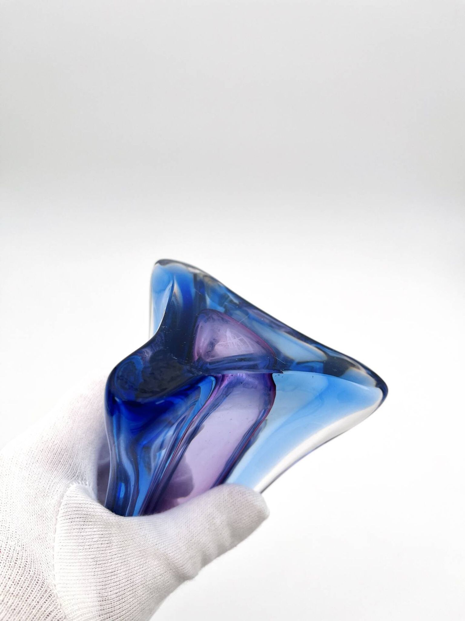 Vase Sommerso Murano violet et bleu