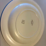 Grande assiette plate vintage en porcelaine opaque de Salins