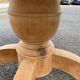 Extendable round dining table with central leg, renovated in raw oak, 210cm