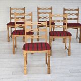 1970s, set 6 pcs of Danish dinning chairs, original good condition, furniture wool.