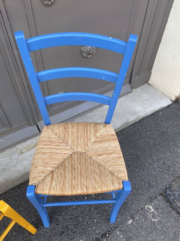 Fausse paire de chaises rustique bistrot Vintage