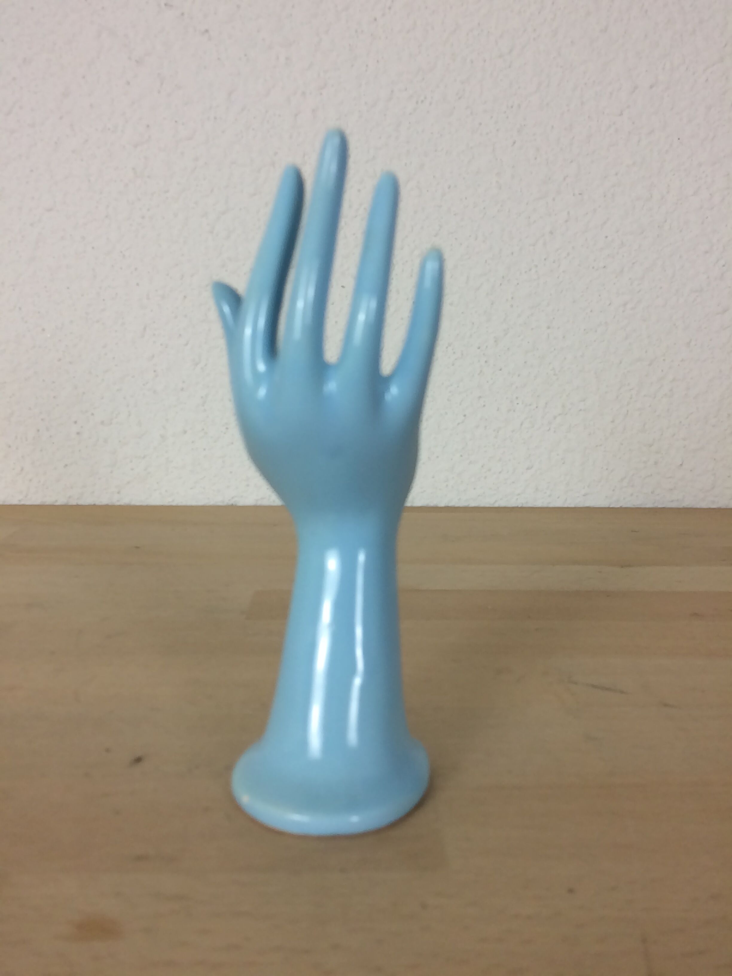 Hand baguier soliflore ceramic blue