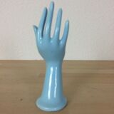 Hand baguier soliflore ceramic blue