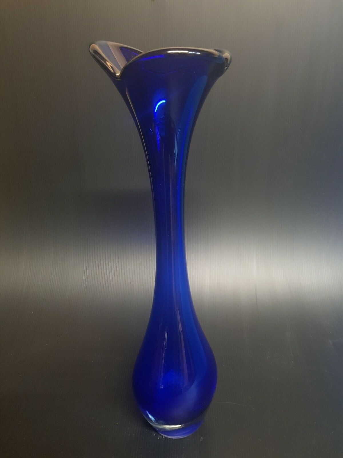 Blue vase Murano vase soliflore grinded