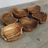 Set of 6 teak bowls