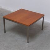 Modernist cherry wood & metal coffee table by Jules Mijs, 1959