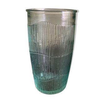 Tinted ridged glass water glass