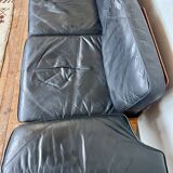 Canape seltz elm and leather design 1960
