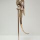 Solid brass parrot perch H. 45 cm 80s