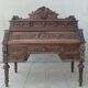 Louis XIII cylinder desk in carved oak, 19th century.