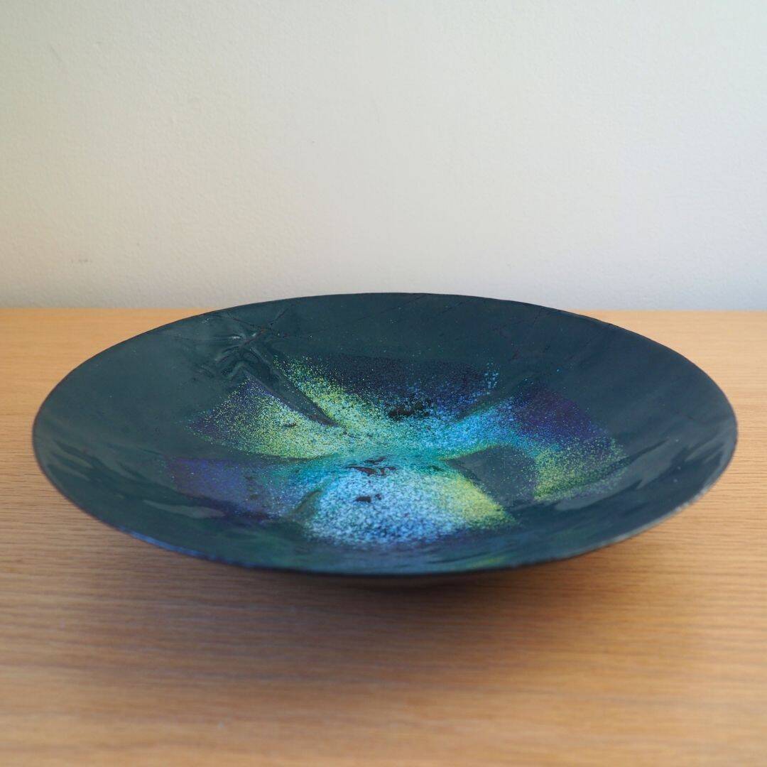 1970S Enameled Metal Bowl Signed By Artist