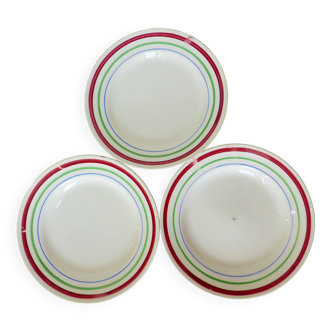 3 assiettes plates vintage en porcelaine 220534