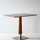 Table de bar en acajou avec base en acier et tige sculptée