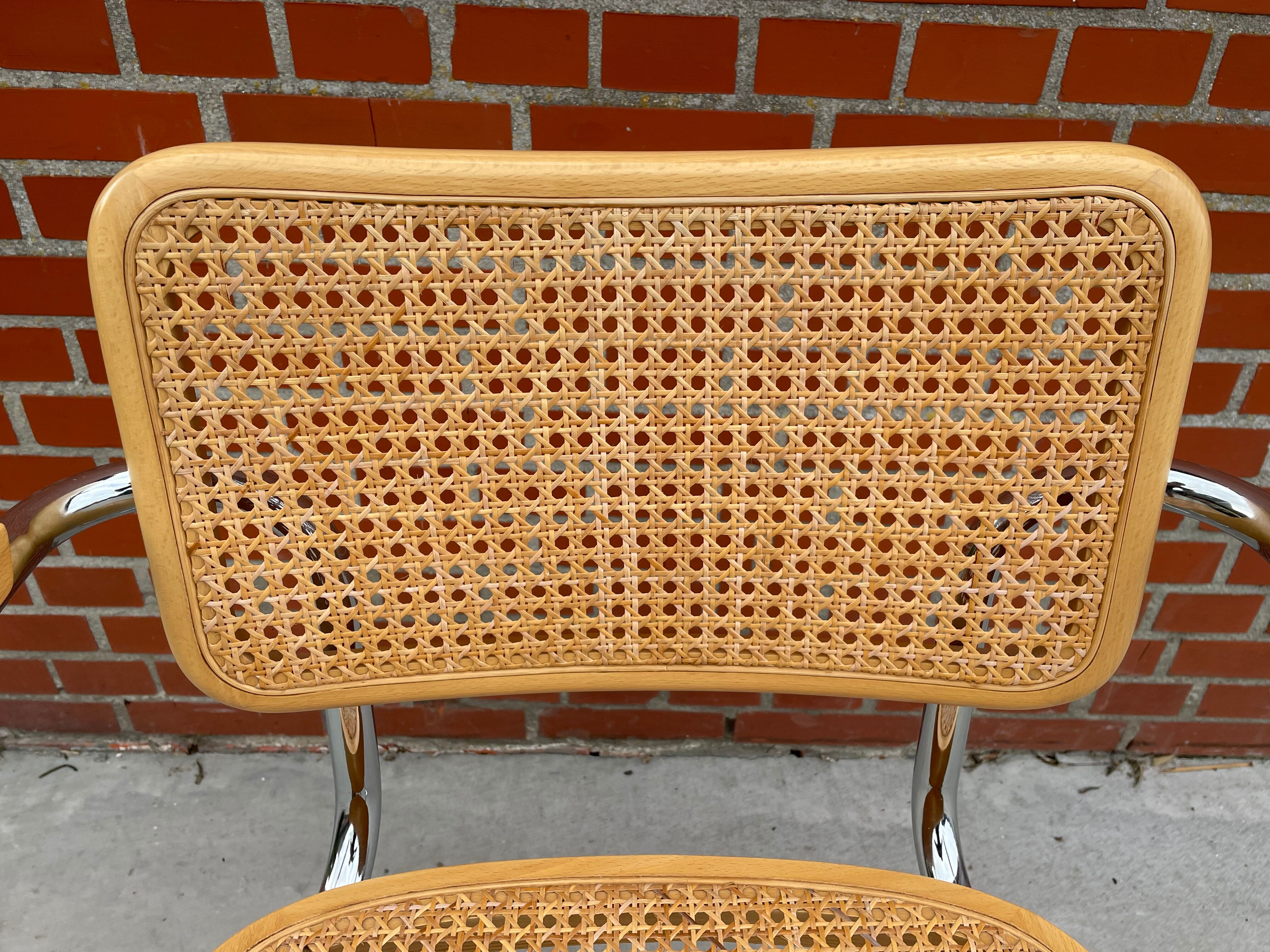 Chair Cesca model by Marcel Breuer with armrests B64