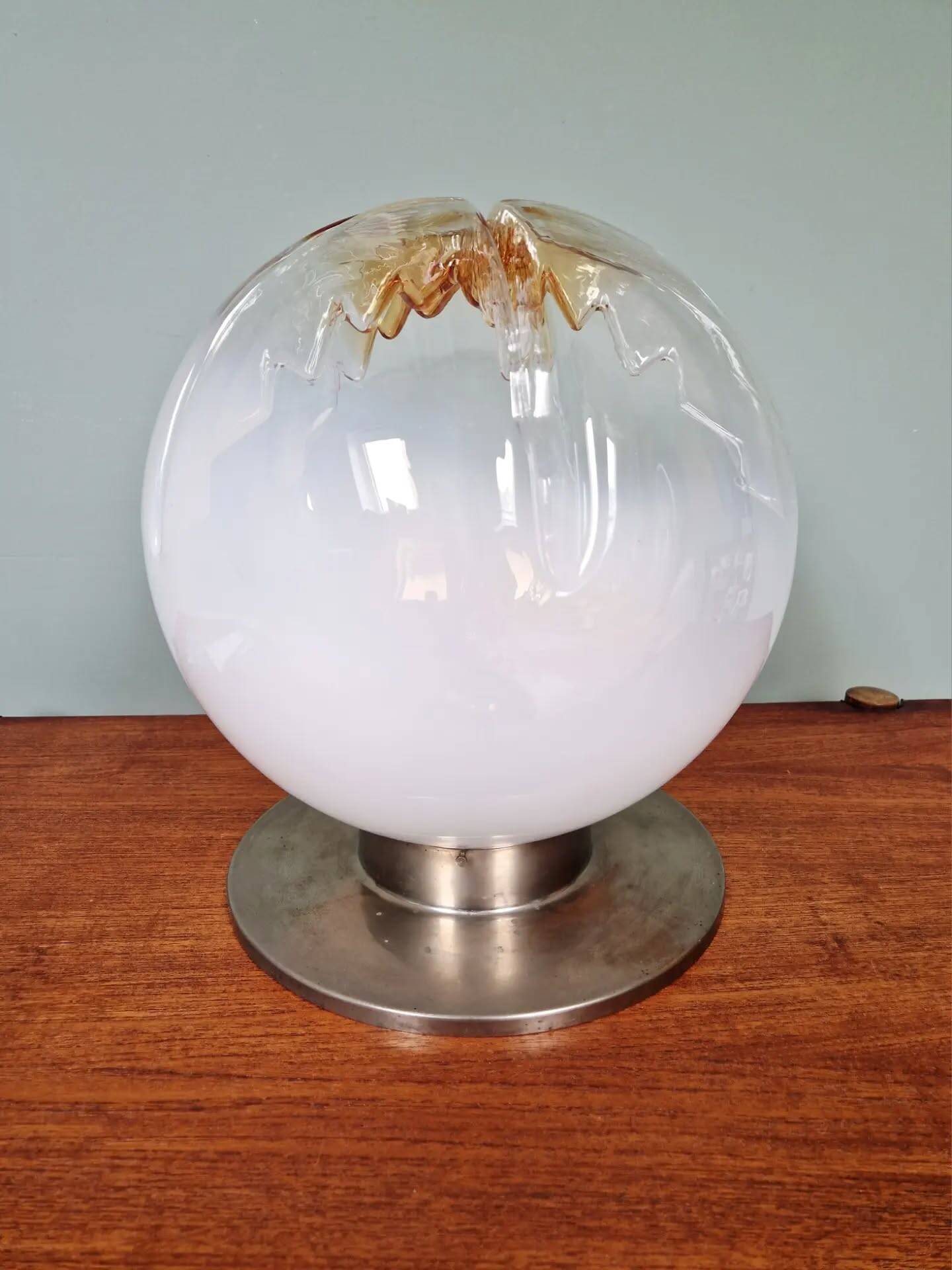 Large Murano glass ceiling light, Mazzega (Italy), 1970.