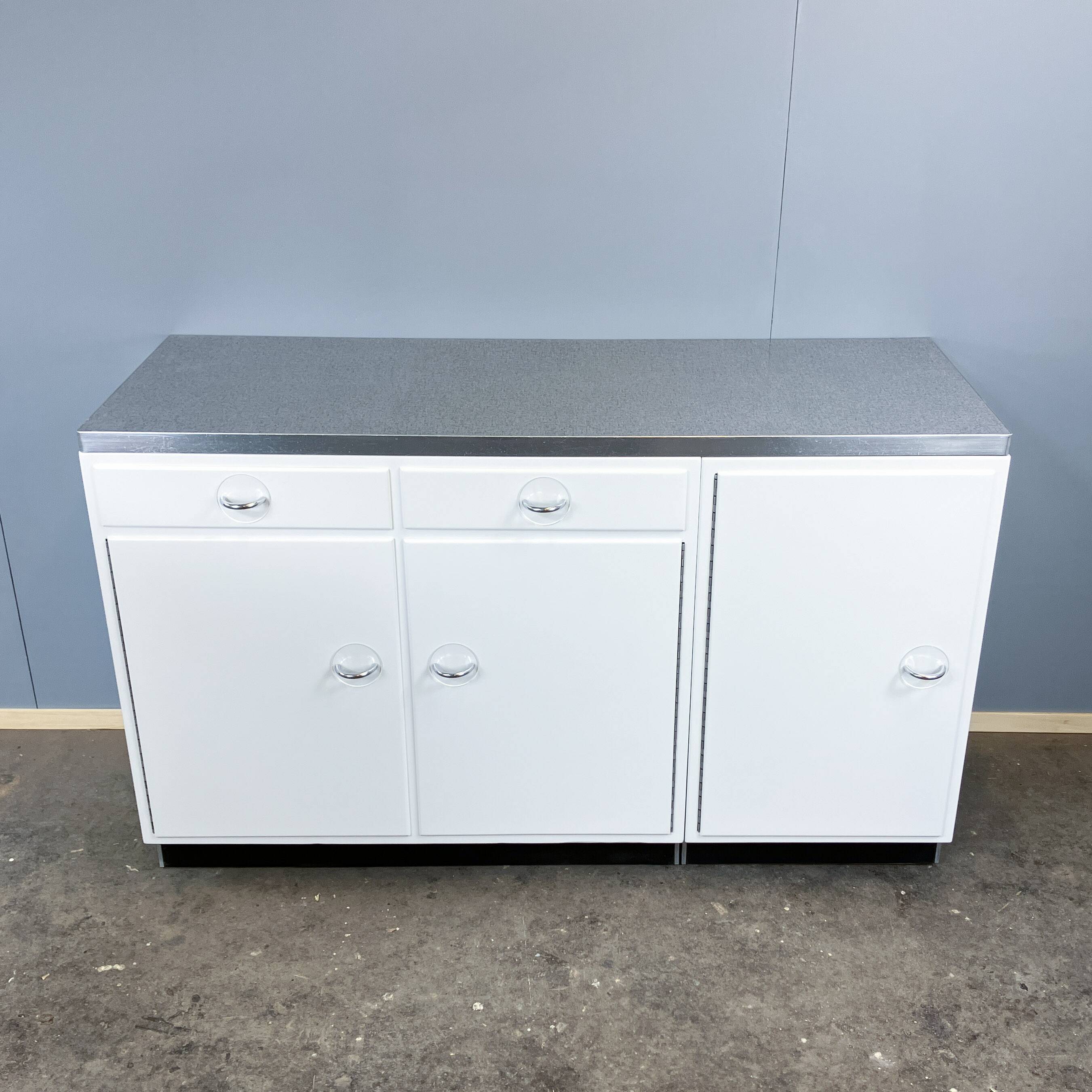 Poggenpohl kitchen set with a grey-blue mottled worktop, 1950s