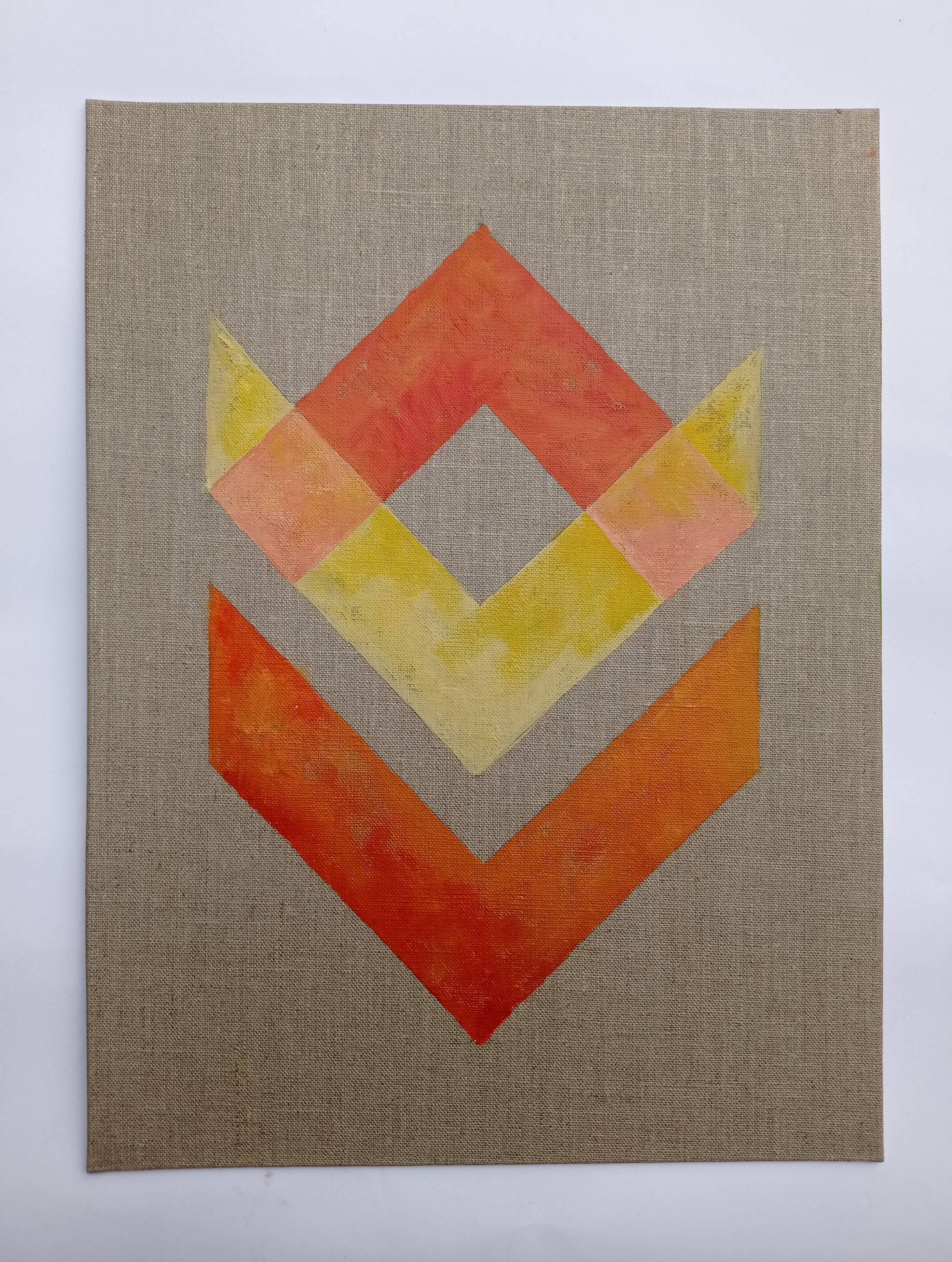 Geometric linen canvas paint