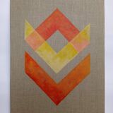 Geometric linen canvas paint