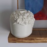Small white shell vase