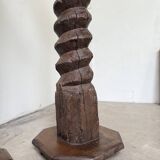 Paire de piédestal colonnes vis de pressage chêne 1900