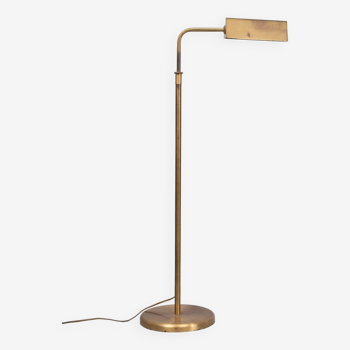 Sölken Leuchten Brass library floor lamp 1970s Germany